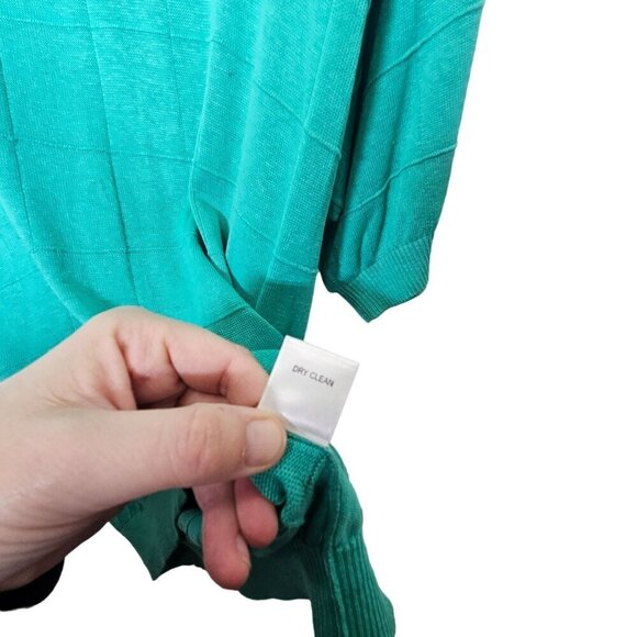 Paul Fredrick Green Textured Silk Knit Lightweight Sweater Half Sleeve Womens L - Picture 4 of 10